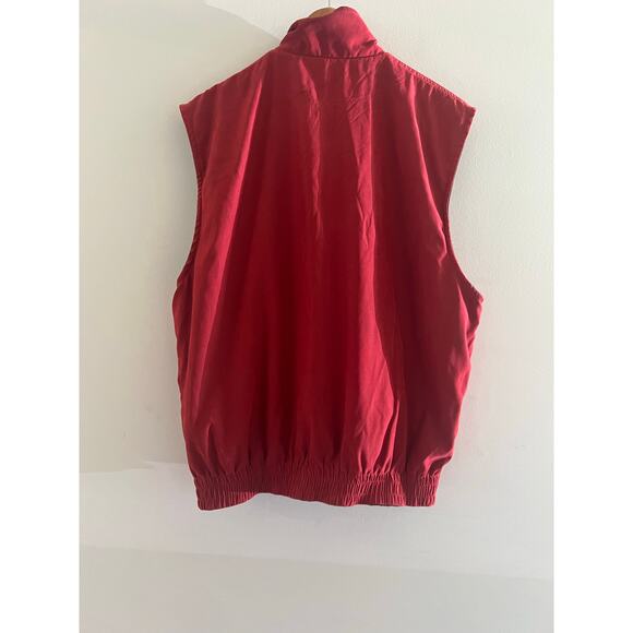 Portsmouth Country Club Vest Windbreaker Jacket Red American Flag Medium JL - Picture 2 of 8